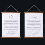 Elegant Script Wedding Vows Jubileum Hangend Wandkleed<br><div class="desc">Moderne en elegante vormgeving met minimalistische elegante Jubileum voor weduwen met weduwen en weduwen,  die kan worden aangepast met jouw tekst. Klik op de knop "Aanpassen" en gebruik onze ontwerptool om deze sjabloon te wijzigen. Bekijk de grafische kunstontwerpopslag voor andere producten die bij dit ontwerp passen!</div>