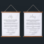 Elegant Script Wedding Vows Jubileum Hangend Wandkleed<br><div class="desc">Moderne en elegante vormgeving met minimalistische elegante Jubileum voor weduwen met weduwen en weduwen,  die kan worden aangepast met jouw tekst. Klik op de knop "Aanpassen" en gebruik onze ontwerptool om deze sjabloon te wijzigen. Bekijk de grafische kunstontwerpopslag voor andere producten die bij dit ontwerp passen!</div>