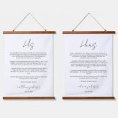 Elegant Script Wedding Vows Jubileum Hangend Wandkleed (Dubbel)