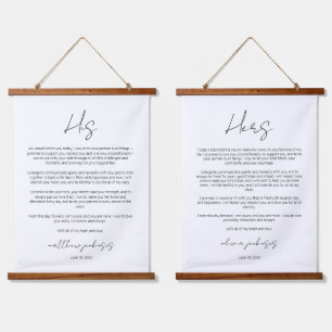 Elegant Script Wedding Vows Jubileum Hangend Wandkleed
