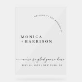 Elegant Script Wedding Welcome Framed Print Acryl Bord (Voorkant)