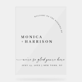Elegant Script Wedding Welcome Framed Print Acryl Bord