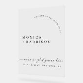 Elegant Script Wedding Welcome Framed Print Acryl Bord (Hoek)