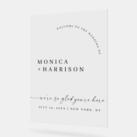 Elegant Script Wedding Welcome Framed Print Acryl Bord (Hoek)