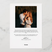 Elegant Script Weduwfoto Hartelijk kaart (Achterkant)