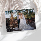 Elegant Script Weduwfoto Hartelijk kaart