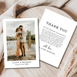 Elegant Script Weduwfoto Hartelijk kaart