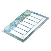 Elegant Script Weekly Planner Blauwgroen & Gold Ar Notitieblok (Schuin)