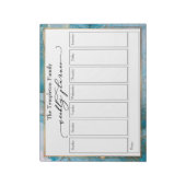 Elegant Script Weekly Planner Blauwgroen & Gold Ar Notitieblok (Linkerzijde)
