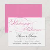 Elegant Script Welcome Dinner Invitation Roze Kaart (Voorkant / Achterkant)