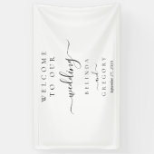 Elegant Script Welcome Wedding Hanging Sign Spandoek (Verticaal)