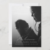 Elegant script Welkom Baby Foto Geboorte Aankondiging (Voorkant)