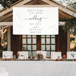 Elegant Script Welkom Trouwhangbord Spandoek
