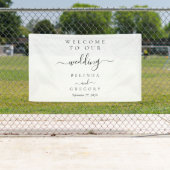 Elegant Script Welkom Trouwhangbord Spandoek (Insitu)