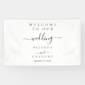 Elegant Script Welkom Trouwhangbord Spandoek (Horizontaal)