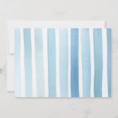 Elegant Script Welkomstjongetje Foto Blauw geboort Aankondiging (Achterkant)