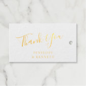 Elegant Script White Custom Weddenschap Bedankt Go Cadeaulabels (Voorkant (horizontaal))