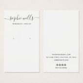 Elegant Script White Earring Display Holder Visitekaartje (Voorkant /achterkant)