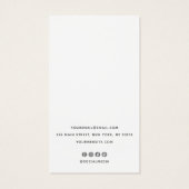 Elegant Script White Earring Display Holder Visitekaartje (Achterkant)