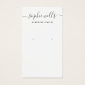 Elegant Script White Earring Display Holder Visitekaartje (Voorkant)