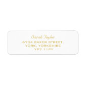 Elegant Script White en Gold Name Label (Voorkant)