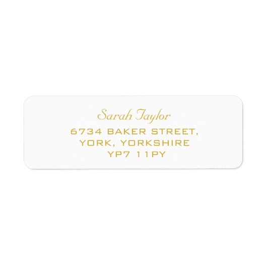 Elegant Script White en Gold Name Label (Voorkant)