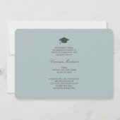 Elegant Script White Flowers | Modern Photo Afstud Aankondiging (Achterkant)