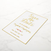 Elegant Script White Gold Wedding Save the Date Folie Uitnodiging (Gedraaid)