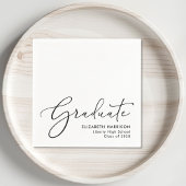 Elegant Script White Graduation Party Servet