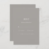 Elegant Script White & Grey RSVP-kaart RSVP Kaartje (Voorkant / Achterkant)