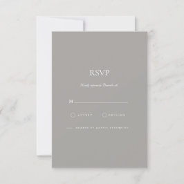 Elegant Script White & Grey RSVP-kaart RSVP Kaartje