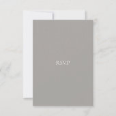 Elegant Script White & Grey RSVP-kaart RSVP Kaartje (Voorkant)