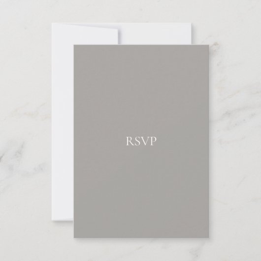 Elegant Script White & Grey RSVP-kaart RSVP Kaartje (Voorkant)