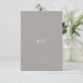 Elegant Script White & Grey RSVP-kaart RSVP Kaartje (Staand voorkant)