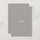 Elegant Script White & Grey RSVP-kaart RSVP Kaartje (Voorkant / Achterkant)