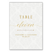 Elegant Script White Lace Gold Wedding Eleven 11 Kaart (Voorkant)