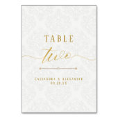 Elegant Script White Lace Gold Wedding Two 2 Kaart (Voorkant)