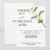 Elegant Script White Lotus Flower Buds Wedding Kaart (Voorkant / Achterkant)