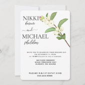 Elegant Script White Lotus Flower Buds Wedding Kaart (Voorkant)