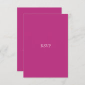 Elegant Script White & Magenta RSVP-kaart RSVP Kaartje (Voorkant / Achterkant)