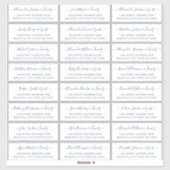 Elegant Script White Navy Wedding Guest Address Sticker (Vel)