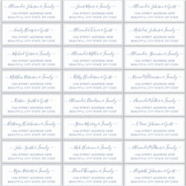 Elegant Script White Navy Wedding Guest Address Sticker