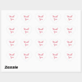 Elegant Script White Pink Party Favors Bedankt Hart Sticker (Vel)