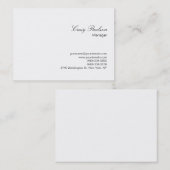 Elegant script White Plain Chubby Visitekaartje (Voorkant / Achterkant)