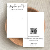 Elegant Script White QR Code Oorspronkelijk displa Visitekaartje