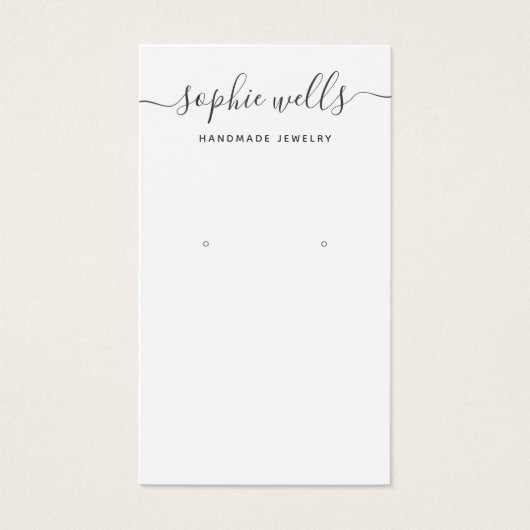 Elegant Script White QR Code Oorspronkelijk displa Visitekaartje (Voorkant)