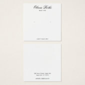 Elegant Script White Stud Earning Display Kaart (Voorkant /achterkant)