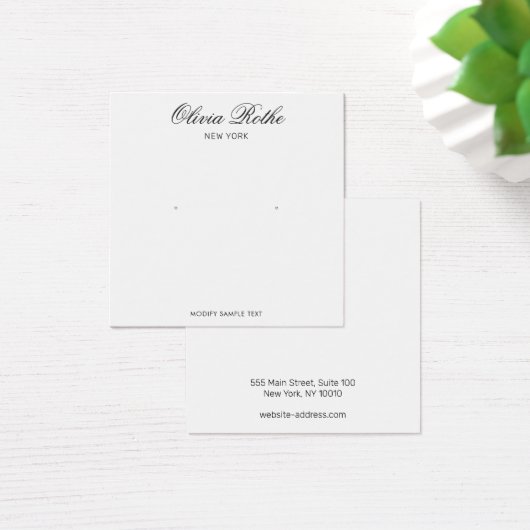 Elegant Script White Stud Earning Display Kaart (Bureau)