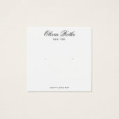 Elegant Script White Stud Earning Display Kaart (Voorkant)