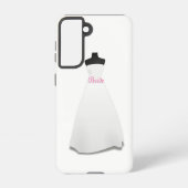 Elegant Script White Wedding Dress Bride  Samsung Galaxy Hoesje (Achterkant)